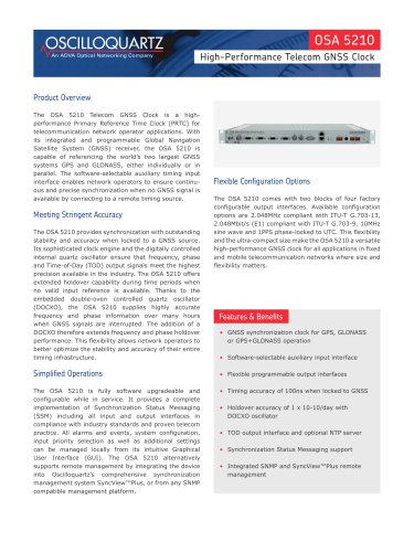 OSA 5210 Telecom GNSS Clock