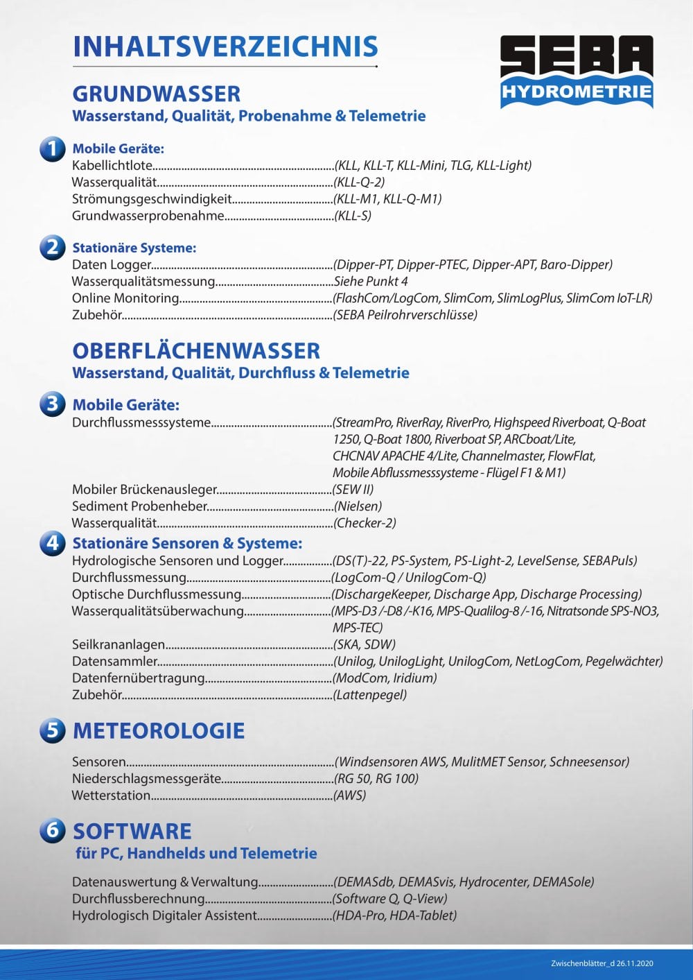 Produktordner - Seba Hydrometrie GmbH & Co. KG
