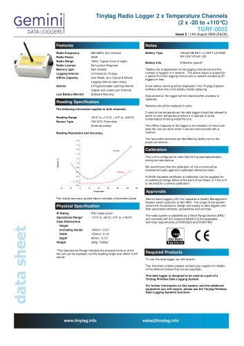 temperature radio logger TGRF-0022 