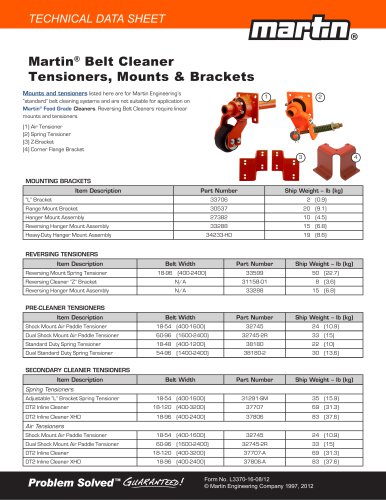 Martin® Belt Cleaner Tensioners, Mounts & Brackets