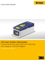 Broschüre LSV Laser Surface Velocimeter | Lasersensoren für Längen- und Geschwindigkeitsmessung an Bahnwaren und Produktionsprozessen