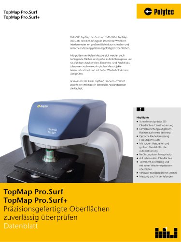 Datenblatt TopMap Pro.Surf | 3D Oberflächenmesstechnik