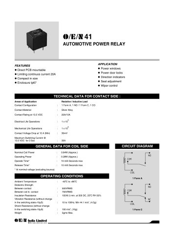 Series 41 automotive relay