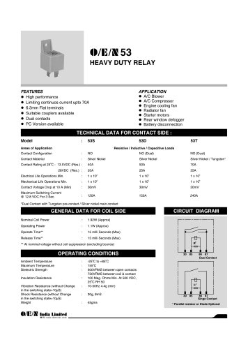 Series 53 automotive relay