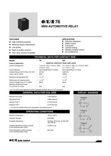 Series 76 automotive relay