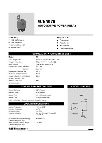 Series 79 automotive relay