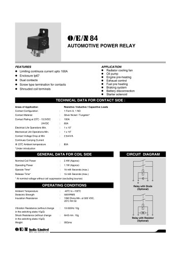 Series 84 automotive relay