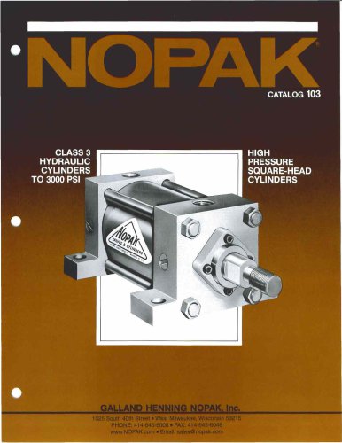 Class 3 NFPA Hydraulic High Pressure Square-Head Cylinders