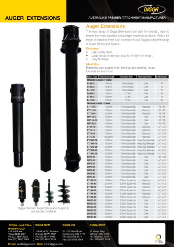 Mini Auger Extension Range