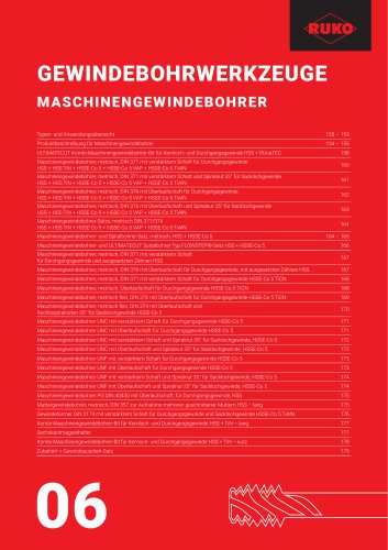 M ASCHINENGEWINDEBOHRER GEWINDEBOHRWERKZEUGE