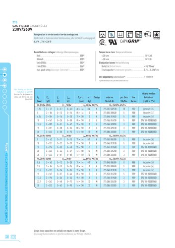 275 MKPg gas filled data charts (English/German)