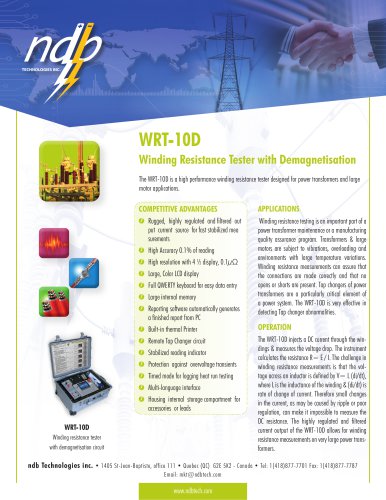 WRT-10 & WRT-10D - Winding Resistor Tester