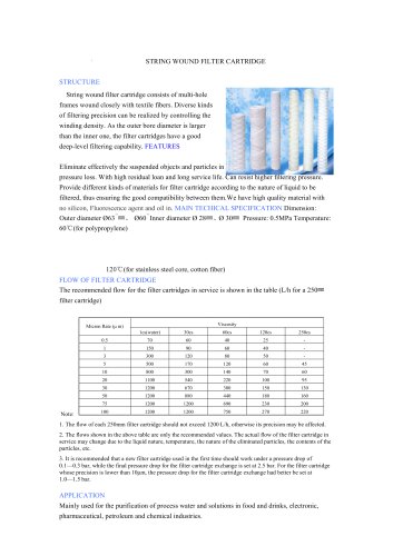 HL FILTER liquid filter cartridges