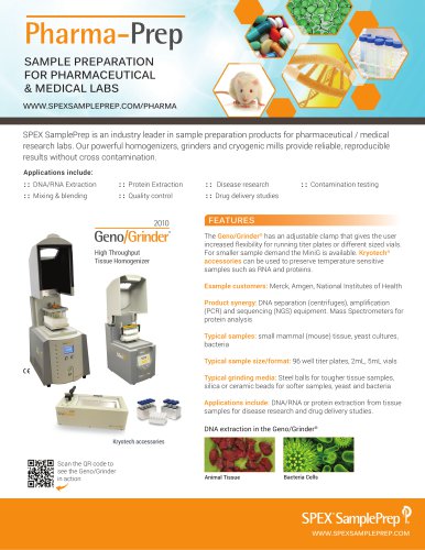 SAMPLE PREPARATION FOR PHARMACEUTICAL & MEDICAL LABS