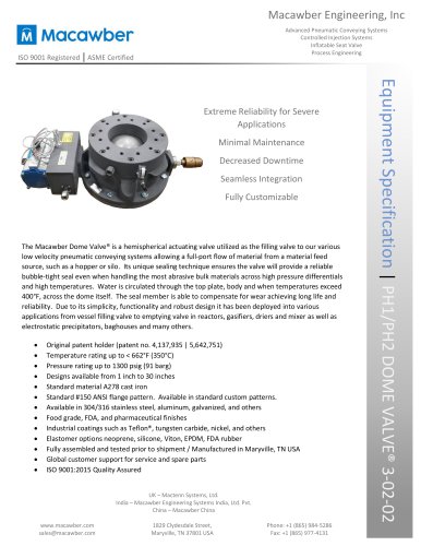 Dome Valve&reg; PH1 PH2