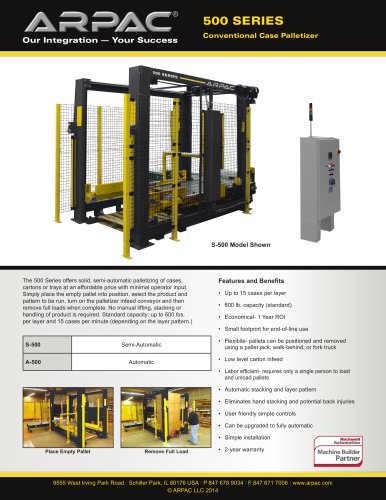 500 SERIES Conventional Case Palletizer