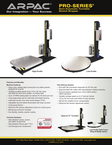 Pro Series Semi-Automatic Turntable Stretch Wrapper