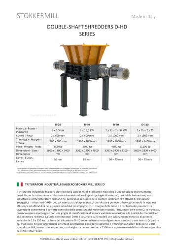 DOUBLE-SHAFT SHREDDERS D-HD SERIES