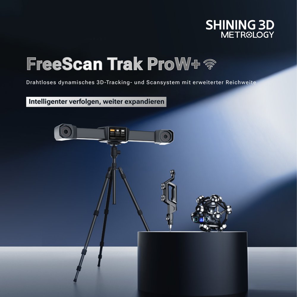 FreeScan Trak ProW+ | Drahtloses dynamisches 3D-Tracking- und Scanning-System mit erweiterter Reichweite - SHINING 3D
