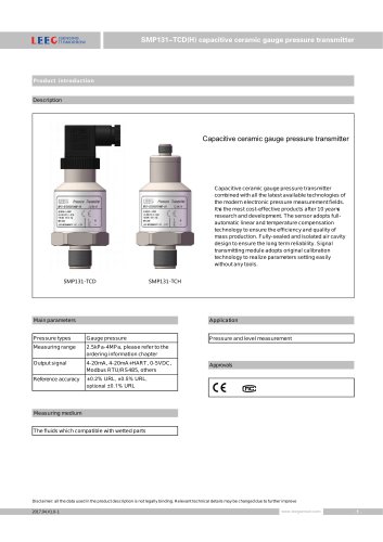 SMP131-TCD Ceramic pressure sensor