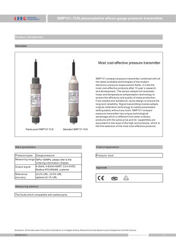 SMP131-TLN gauge pressure sensor