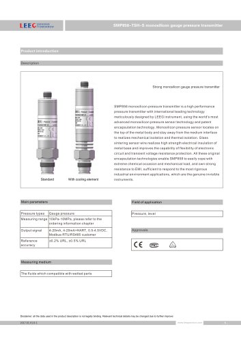 SMP858-TSH-S sanitary diaphragm level sensor