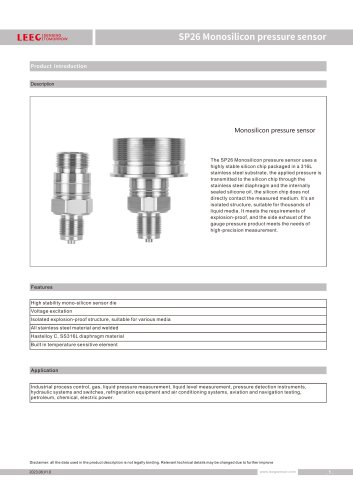 SP26 Pressure sensor