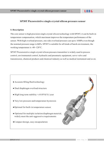 SP38T High overload silicon pressure sensor