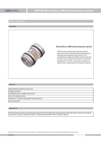 SPH19D Differential pressure sensor