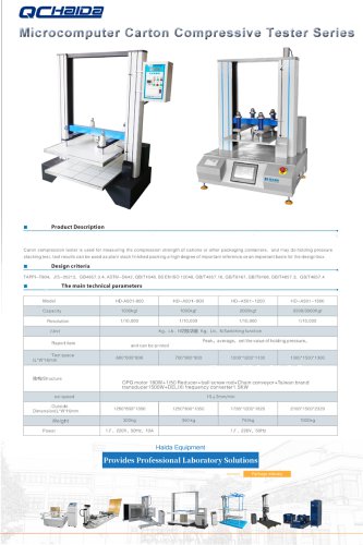 Microcomputer Carton Compressive Tester Series