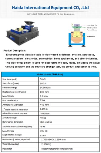 Shake Vibration Test Machine