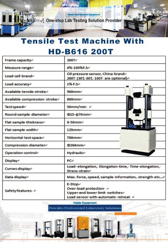 Tensile Test Machine With HD-B616 200T