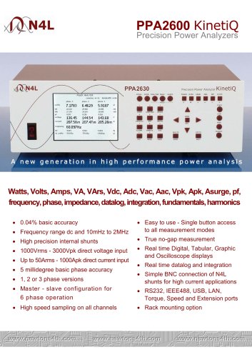 PPA2600 KinetiQ Precision Power Analyzers