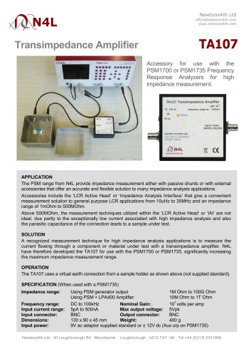 Transimpedance Amplifier    TA107