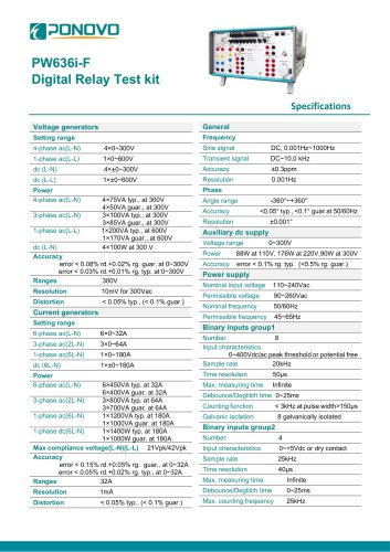 PW636i-F Digital relay test kit Datasheet_EN_2026 V2