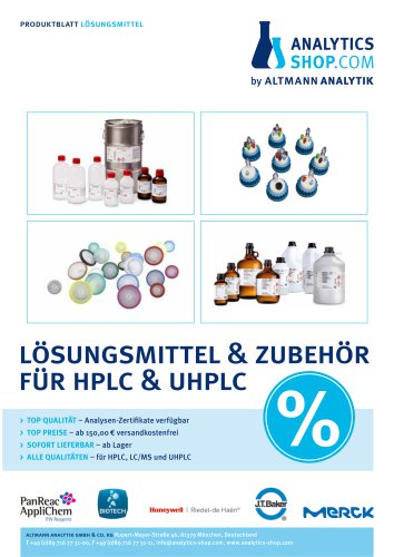 Lösungsmittel & Zubehör für HPLC & UHPLC