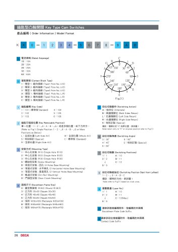 DECA Key Type Cam Switches