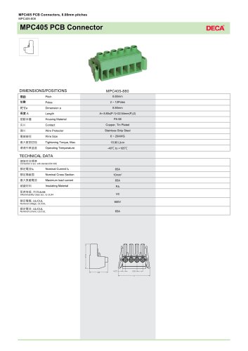 Euro Type Terminal Blocks: MPC405-880