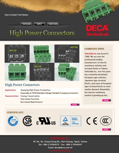 High Power Connectors