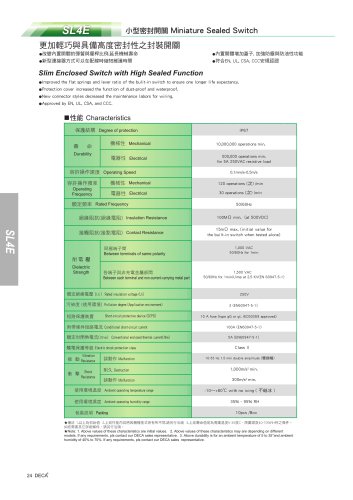 Limit switch series:SL4E miniature sealed