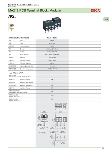 MA212 PCB Terminal Block, Modular