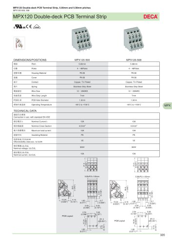 MPX120 Double-deck PCB Terminal Strip