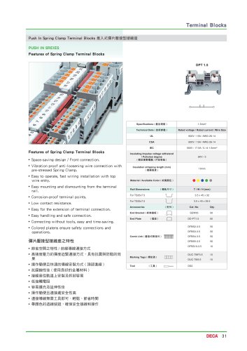 Push In Spring Clamp Terminal Blocks