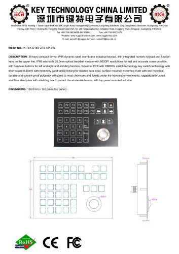 K-TEK-D185-OTB-KP-SW data sheet
