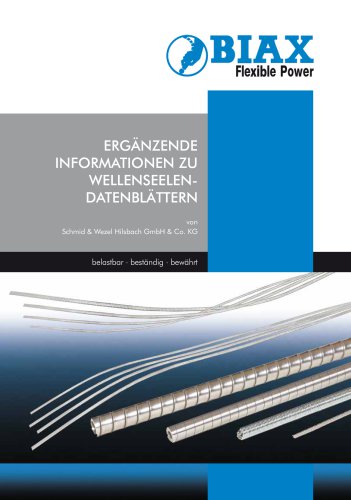 ERGÄNZENDE INFORMATIONEN ZU WELLENSEELENDATENBLÄTTERN