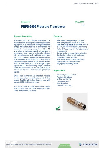 PHPS5600 Pressure Transducer