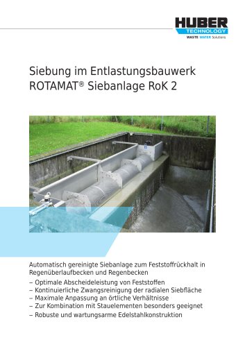 Siebung im Entlastungsbauwerk - ROTAMAT® Siebanlage RoK 2