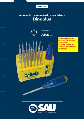 NEWS 208-2 AUTOMATIC DYNAMOMETRIC SCREWDRIVERS "DINAPLUS"