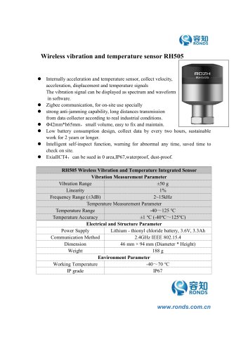 RH505 Wireless Vibration and Temperature Sensor