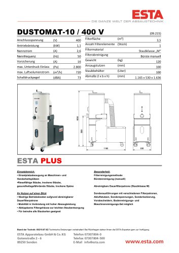 Dateiblatt DUSTOMAT 10 / 400 V